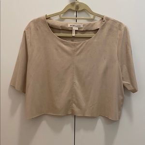 BCBG FAUX SUEDE CROP TOP